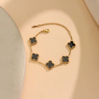 Four Leaf Clover Bracelet — 18K Gold Plated Stainless Steel