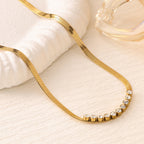 Pearl Shell Zirconia Pendant Necklace — 18K Gold Plated Stainless Steel
