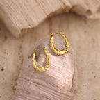 Geometric Hammered Irregular Stainless Steel Earrings — Minimalist