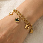 Four-Leaf Clover Bracelet — Titanium Steel Light Luxury