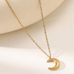 Butterfly Moon Pearl V-Chain Necklace — 18K Gold Plated Titanium Steel