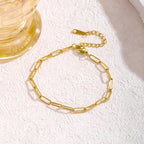 Paperclip Chain Bracelet and Necklace Set — 304 Stainless Steel Hip-Hop Punk