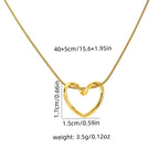 Hollow Butterfly Heart Pendant Necklace — Titanium Steel Choker