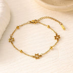 Star Moon Heart Clover Titanium Steel Bracelet — 18K Gold Plated