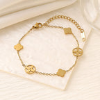 Heart Star Moon Titanium Steel Bracelet — 18K Gold Plated