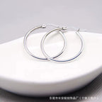 Classic Round Hoop Earrings — Stainless Steel Fashion Unisex Ear Cuff