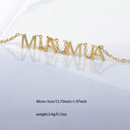 MAMA Letter Lock Clavicle Necklace — 18K Gold 304 Stainless Steel