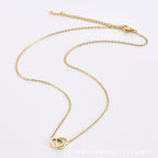 Heart Double Ring Necklace — Love Pendant Choker Chain