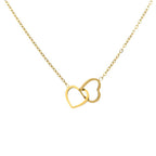 Heart Double Ring Necklace — Love Pendant Choker Chain