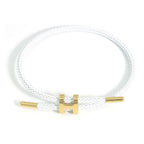 3mm H-Link Steel Wire Rope Bracelet — Adjustable 3D Gold Plated Titanium Steel