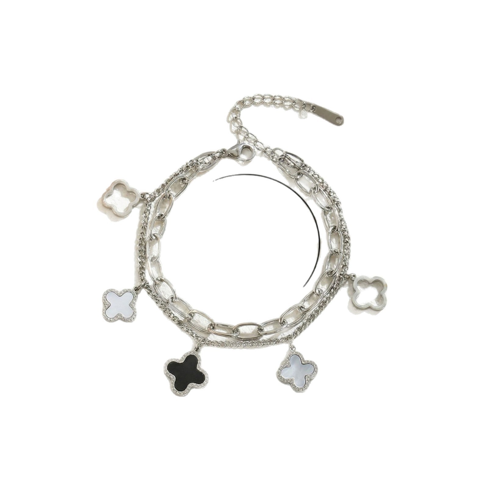 Four-Leaf Clover Bracelet — Titanium Steel Light Luxury
