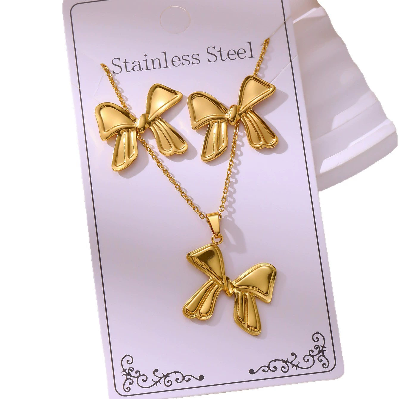 Retro Starfish Earrings & Necklace Set — 18K Gold Plated Stainless Steel