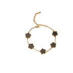 Five-Leaf Clover Stainless Steel Bracelet — 18K Gold Plated