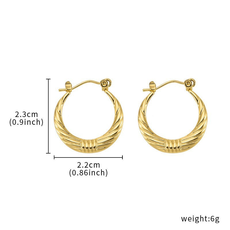 Geometric Irregular Ear Cuff Hoop Earrings — 18K Gold Plated Stainless Steel