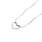 Hollow Butterfly Heart Pendant Necklace — Titanium Steel Choker