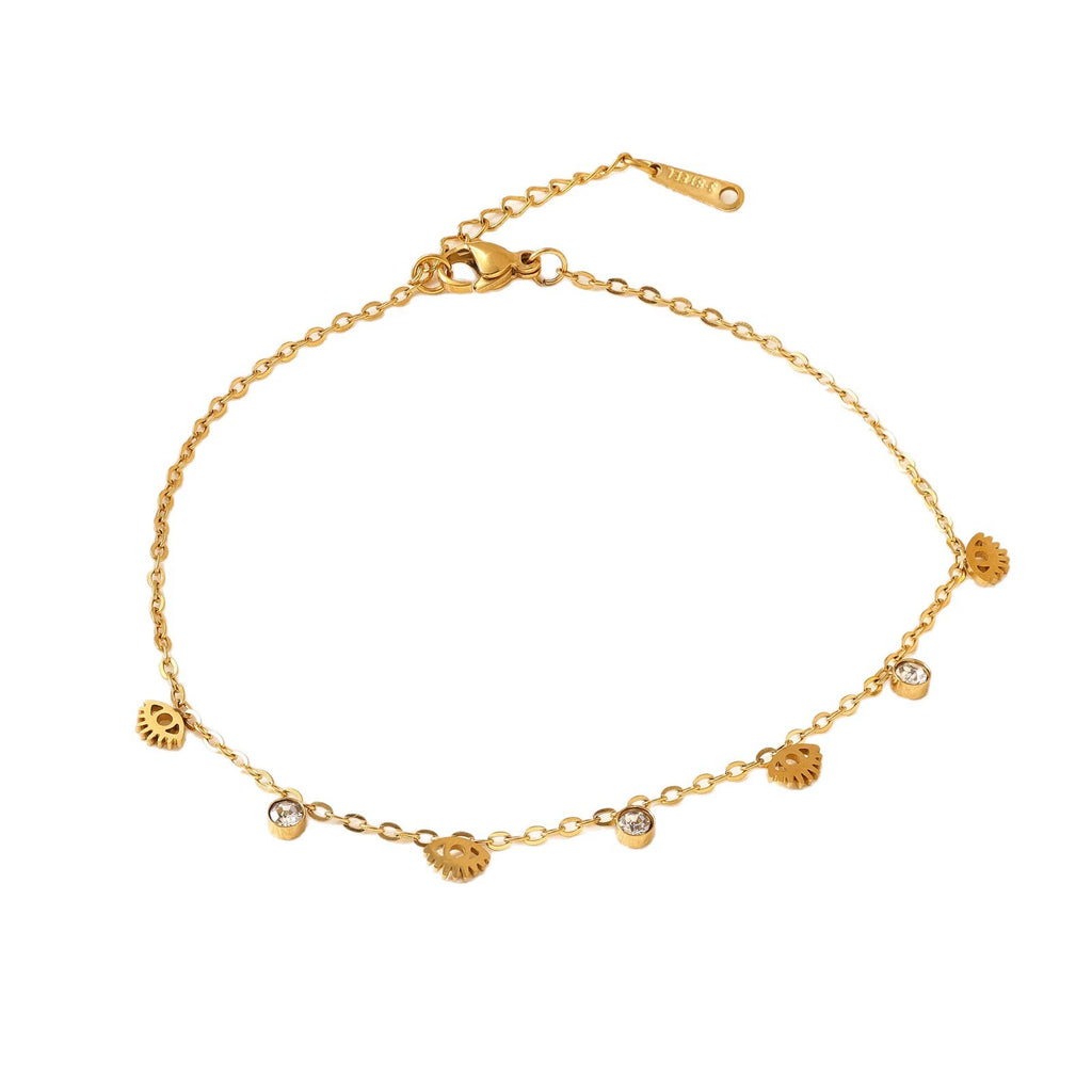 Star Moon Heart Clover Titanium Steel Bracelet — 18K Gold Plated
