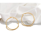 Classic Round Hoop Earrings — Stainless Steel Fashion Unisex Ear Cuff