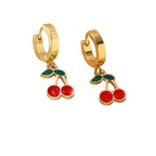 Creative Fruit Strawberry Pineapple Banana Cherry Earrings — Stainless Steel