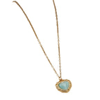 18K Gold Plated Cat Eye Heart Pendant Necklace — Stainless Steel