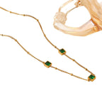 Pearl Shell Zirconia Pendant Necklace — 18K Gold Plated Stainless Steel