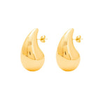 Solid Teardrop Stainless Steel Stud Earrings — Gold Plated