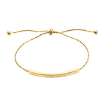 Minimalist Titanium Steel Gold Bent Tube Sliding Bracelet — Adjustable