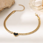 Vintage Heart White Shell Bracelet — 18K Gold Plated Stainless Steel