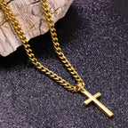 Stainless Steel Cross Pendant Necklace — Punk Hip-Hop Men