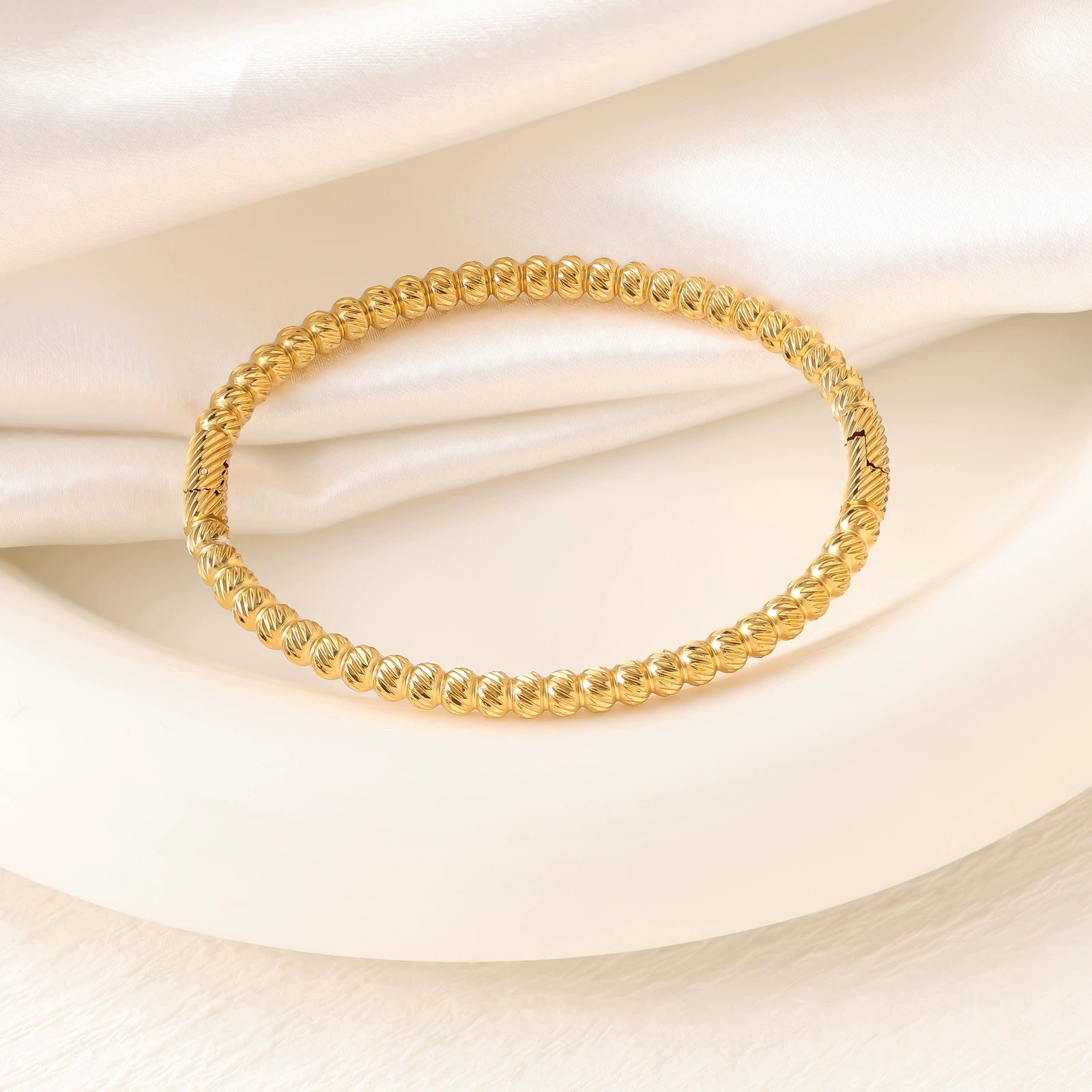 Titanium Steel Bangle Set — 18K Gold Plated Minimalist