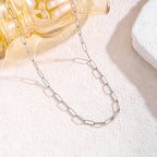 Paperclip Chain Bracelet and Necklace Set — 304 Stainless Steel Hip-Hop Punk