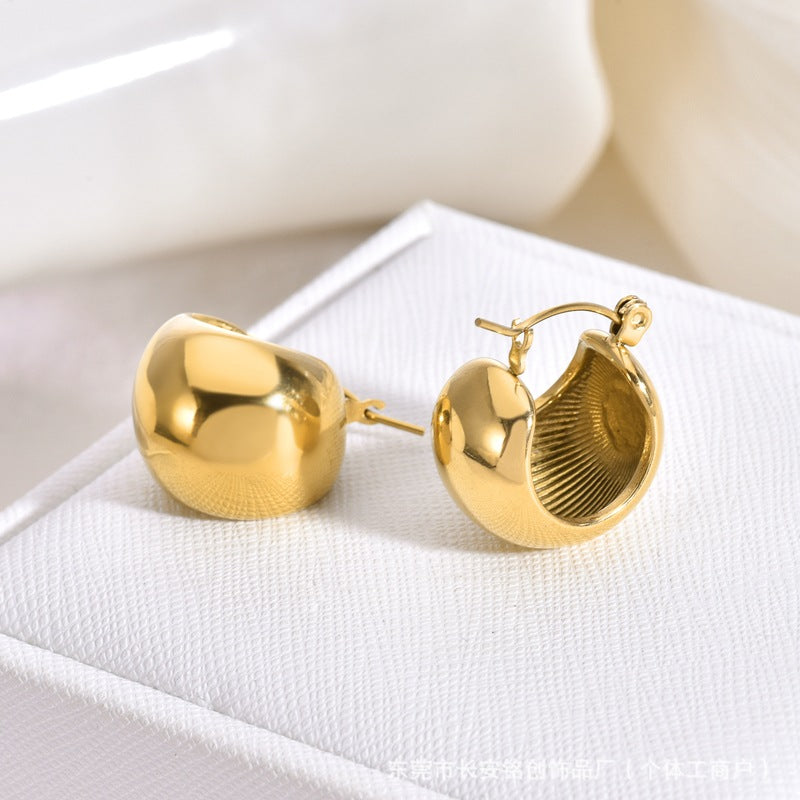 Fruit Cherry 304 Stainless Steel Stud Earrings — 18K Gold Plated