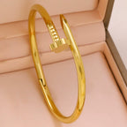 Titanium Steel Bangle Bracelet — 18K Gold Plated Fashion