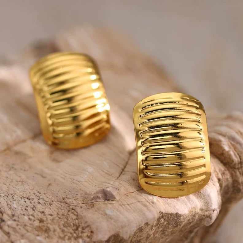 Retro Geometric Oil-Pressed Stud Earrings — 16 Styles Stainless Steel