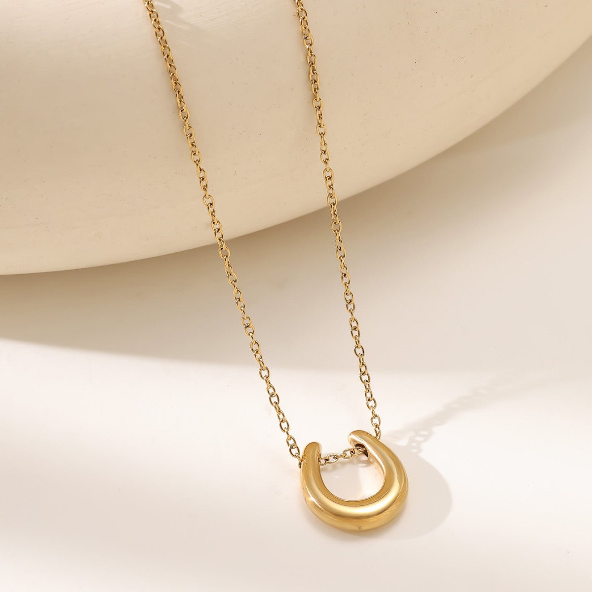 Butterfly Moon Pearl V-Chain Necklace — 18K Gold Plated Titanium Steel