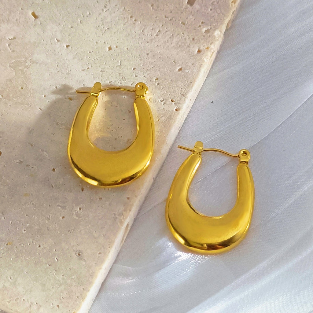 Geometric Irregular Ear Cuff Hoop Earrings — 18K Gold Plated Stainless Steel