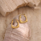 Geometric Hammered Irregular Stainless Steel Earrings — Minimalist