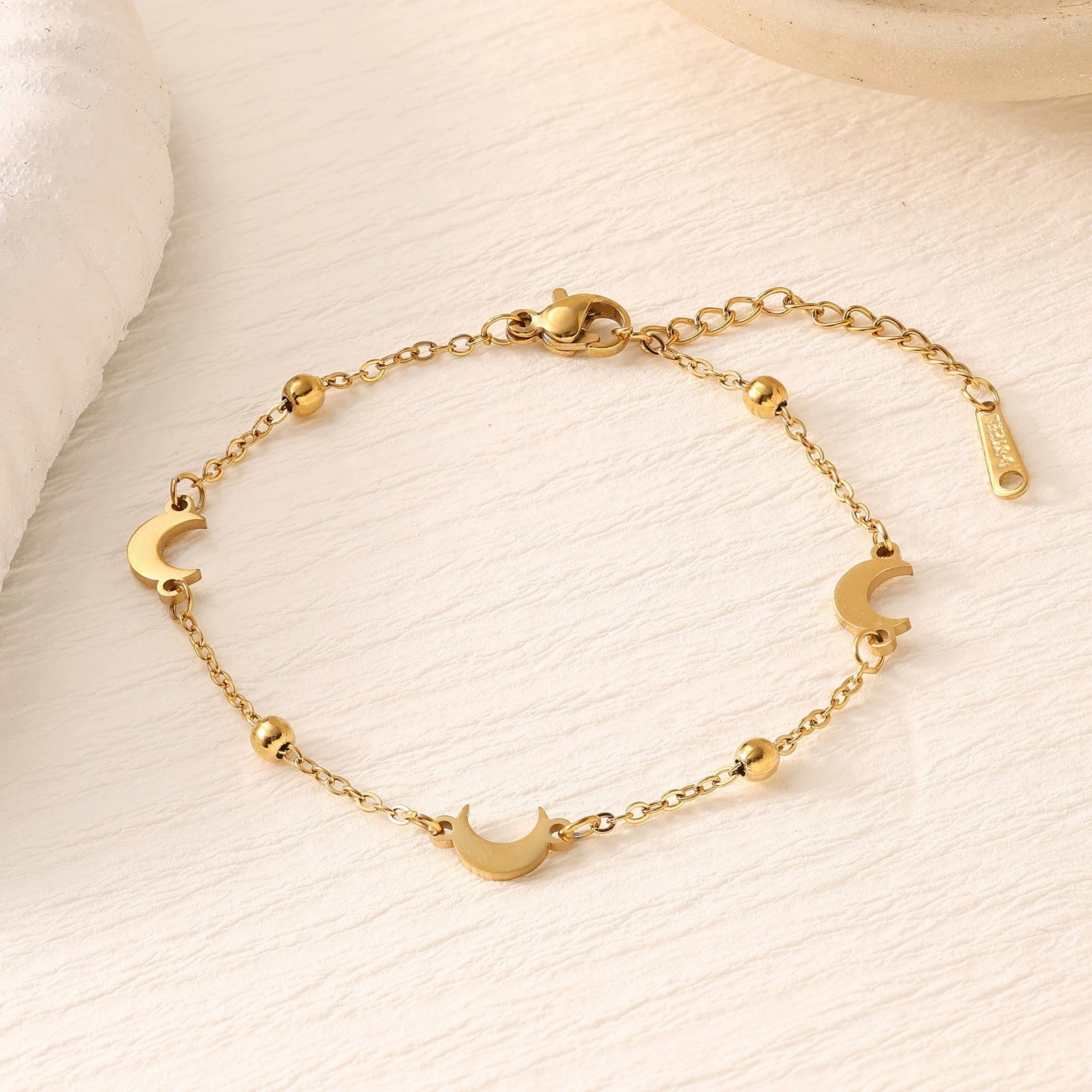Star Moon Heart Clover Titanium Steel Bracelet — 18K Gold Plated
