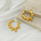Geometric Irregular Ear Cuff Hoop Earrings — 18K Gold Plated Stainless Steel