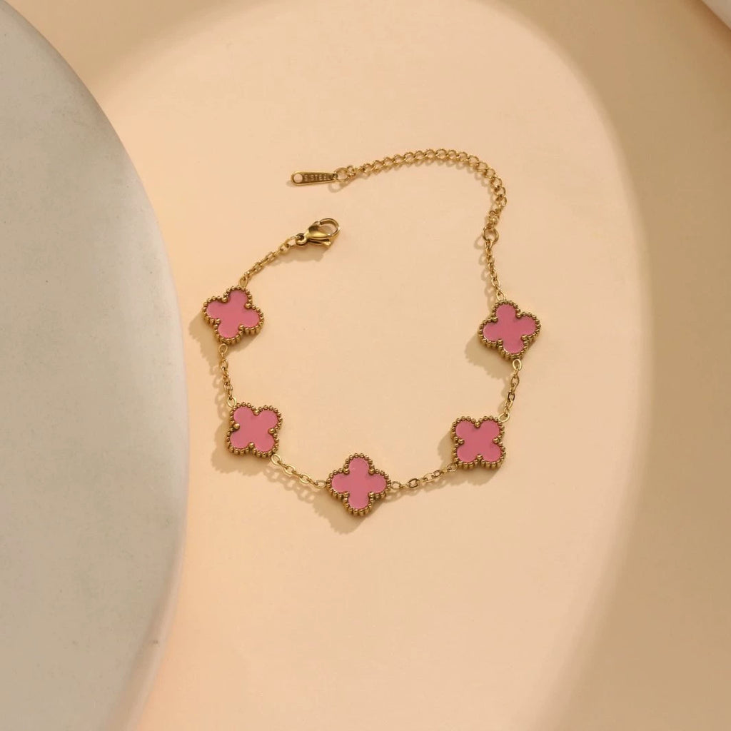 Four Leaf Clover Bracelet — 18K Gold Plated Stainless Steel