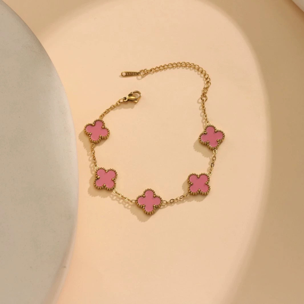 Four Leaf Clover Bracelet — 18K Gold Plated Stainless Steel
