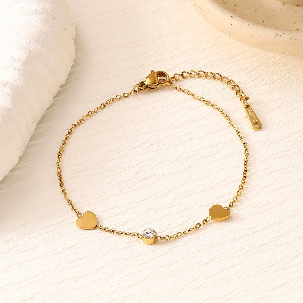 Star Moon Heart Clover Titanium Steel Bracelet — 18K Gold Plated