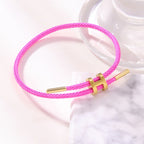 3mm H-Link Steel Wire Rope Bracelet — Adjustable 3D Gold Plated Titanium Steel