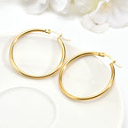 Classic Round Hoop Earrings — Stainless Steel Fashion Unisex Ear Cuff