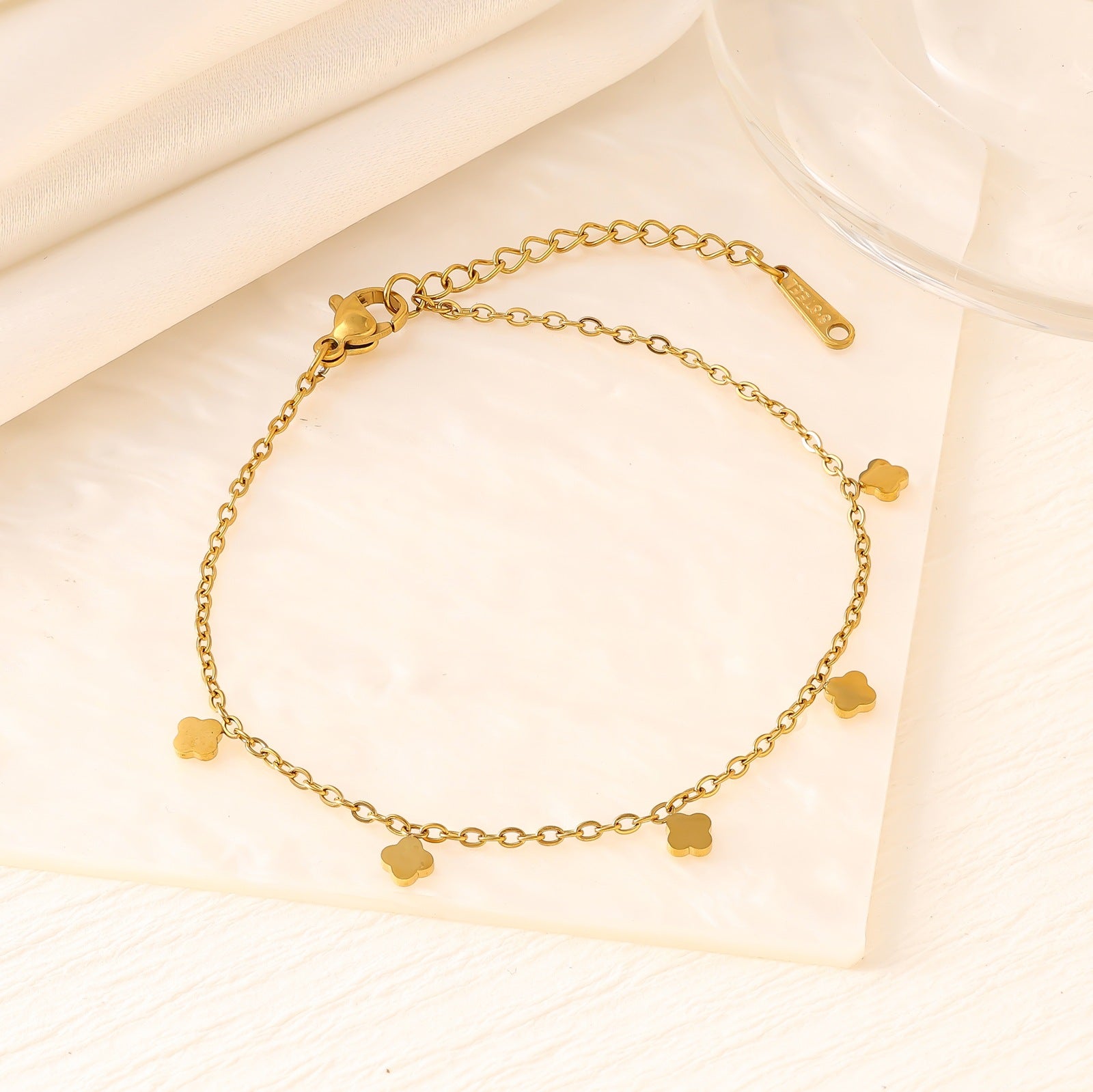 Heart Star Moon Titanium Steel Bracelet — 18K Gold Plated