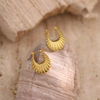 Geometric Hammered Irregular Stainless Steel Earrings — Minimalist
