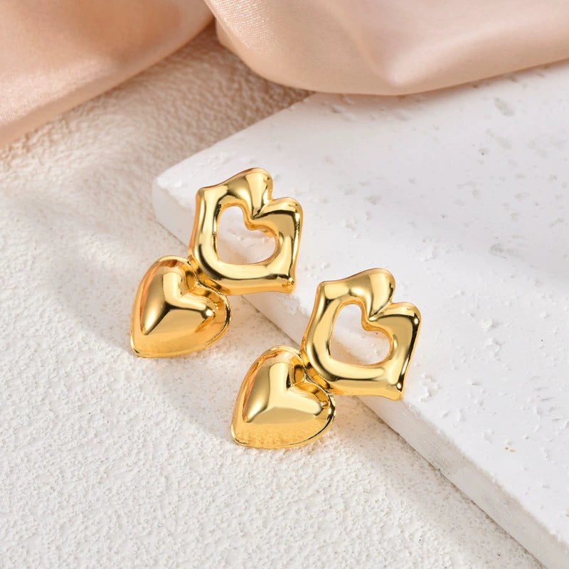 Geometric Irregular Stud Earrings — 18K Gold Plated Titanium Steel