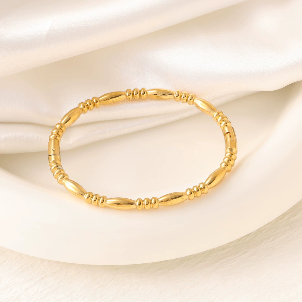Titanium Steel Bangle Set — 18K Gold Plated Minimalist