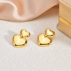 Fashion Oil-Pressed Stud Earrings — 18K Gold Plated Stainless Steel Minimalist Earrings