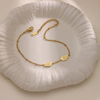 18K Gold Plated White Shell Clover Heart Flower Bracelet — Titanium Steel