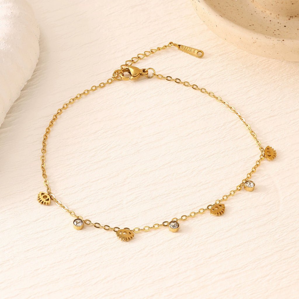 Star Moon Heart Clover Titanium Steel Bracelet — 18K Gold Plated